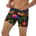 thumbnail image 3 of Cauagu Mexican Flower Traditional1 Print Men's Boxer Briefs, Funny & Cute Underwear Elastic Waistband Briefs Ideal Gift for Men,1-Pack, 3 of 7