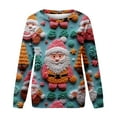 thumbnail image 4 of Herrnalise Womens Tops Fashion Pullover Round-Neck Long Sleeve Christmas Printed Blouses Sweatshirt Tops Gifts for Women, 4 of 5