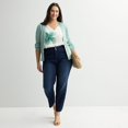 thumbnail image 4 of Plus Size Nine West Sweater Sculpt Ribbed Cardigan Color: Hanover Blue Size: 1X, 4 of 4