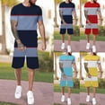 thumbnail image 3 of Vedolay Mens' Short Sets Mens Polo Shirts and Shorts Set Tracksuit Fashion Casual Summer 2 Piece Outfits for Men,Navy XXL, 3 of 5