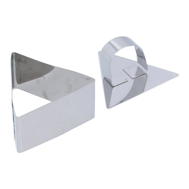 Molde triangular de acero inoxidable para mousse de pastel (4 x 7 cm), ideal para ensaladas, pasteles y repostería. Resistente, antioxidante, apto para lavavajillas, ideal para aperitivos y postres.