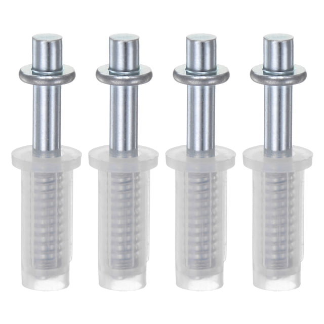 Uxcell 4 Pcs Hardware de Puerta Bi-Fold Pivote Superior Cargado por Resorte de 3/8" para Puerta Plegable de Bolsillo Plata