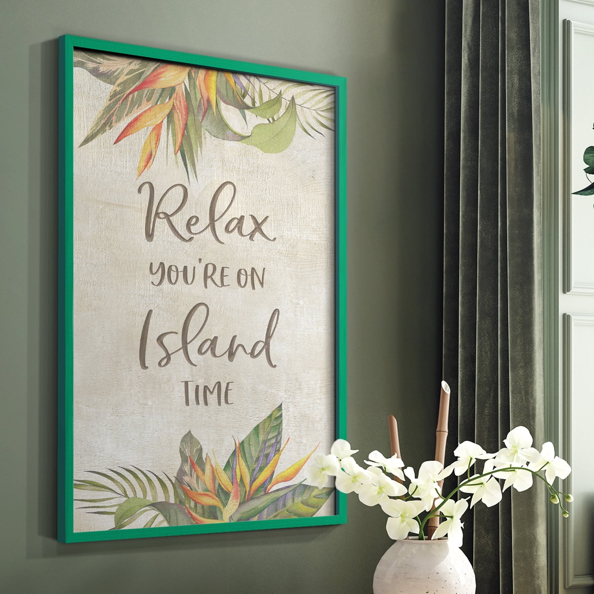 You're On Island Time Framed Print - Solid Wood in Single Picture Frame Solid Wood 2 Framed Print