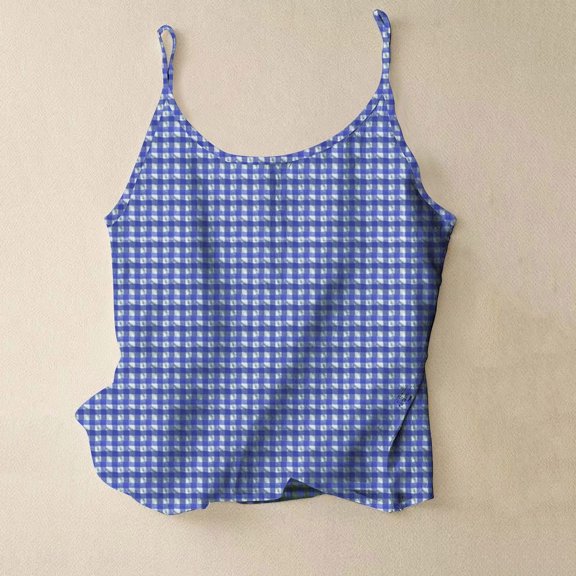 Juslio Womens Tank Plaid Crew Neck Linen Tank Top,Loose Breathable Summer Tank Tops