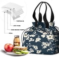 thumbnail image 4 of Pioneer Flower Floral Print Pattern Drawstring Lunch Bag Women - Drawstring Lunch Bag Insulated for Work Office - Stain-Resistant Large Lunchbags for Women with Multi-Pockets, 4 of 6