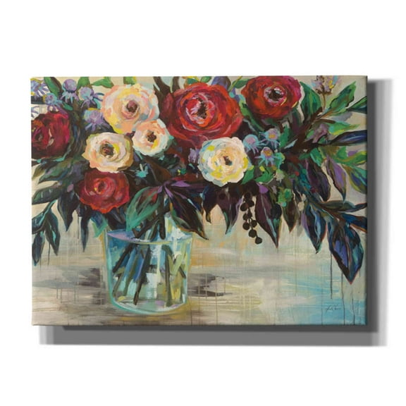 Epic Graffiti "Winter Floral Crop" by Jeanette Vertentes, Canvas Wall Art, 54"x40"