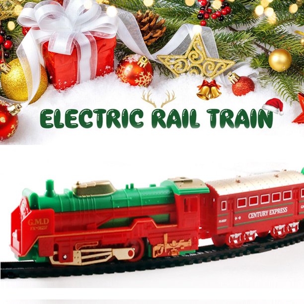 Christmas Electric Train Toy Electric Rail Car Set with Music and Light