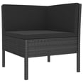thumbnail image 3 of vidaXL 3 Piece Garden Lounge Set with Cushions Poly Rattan Black, 3 of 5
