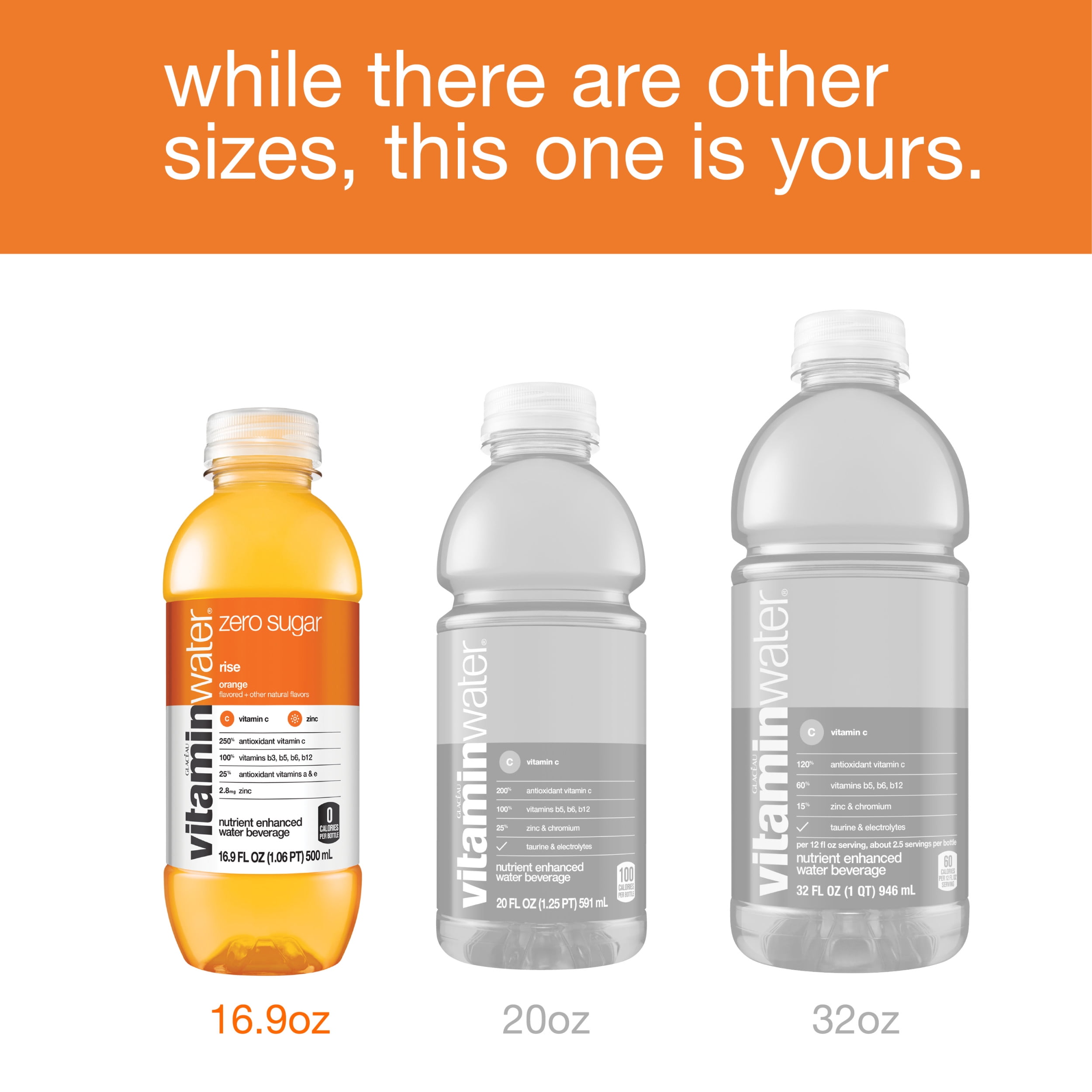 Buy vitaminwater zero sugar rise, electrolyte enhanced water w