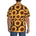 thumbnail image 3 of Rateoe Chocolate Plaid Sunflower Print Mens Front Pocket Hawaiian Shirts Casual Shirts Short Sleeve Button Down Beach Tropical Shirts-Medium, 3 of 5