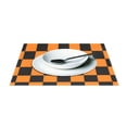 thumbnail image 3 of Ryvnso 1 Piece Placemats Orange Checkered Grid Pattern Dining Mats Heat-Resistant Non-Slip Washable Table Mat, 3 of 8
