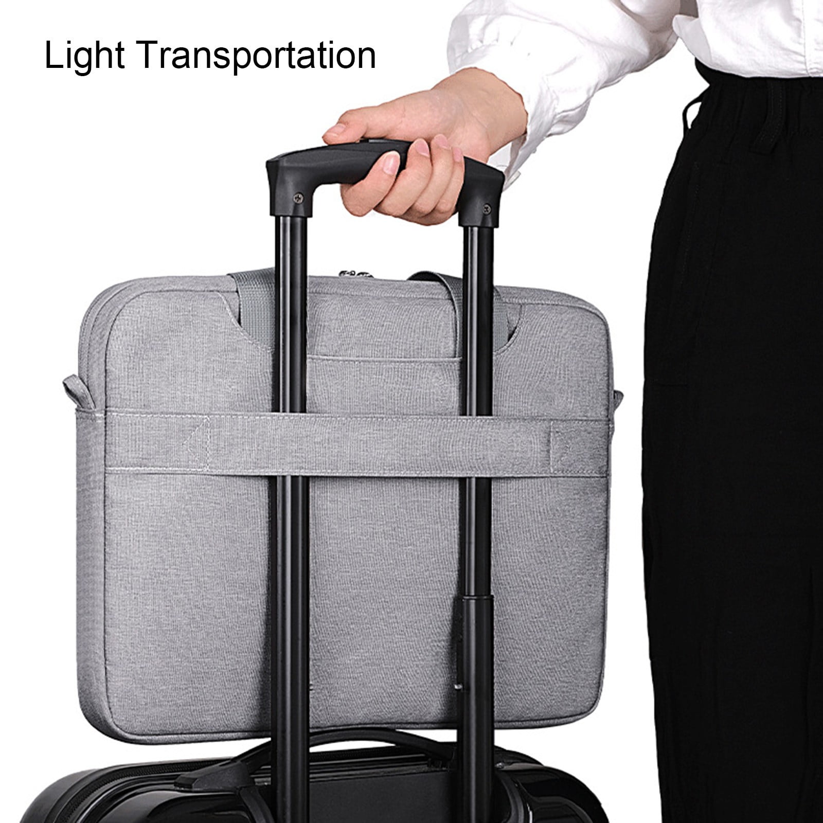 COM1950s 15.6 Inch Laptop Bag,Crossbody Shockproof Computer Case with Removable Shoulder Strap,Waterproof Portable Design and Trolley Compatible for Travel