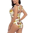 thumbnail image 5 of Yiaed Sunflowers And Skull Print Women's Ruffled One Piece Swimsuit V Neck Swimwear Slimming Monokini for Woman-Large, 5 of 8