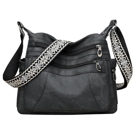 Medium Crossbody Purse with Zipper Pockets, Washed PU Material, Adjustable Shoulder Strap, Multiple Exterior and Interior Pockets, Large Capacity, Ideal for Travel, Shopping, Daily Use