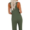 thumbnail image 3 of SAYOO Women's Sleeveless Solid Color Button Jumpsuit with Pockets, Black, L, 3 of 4