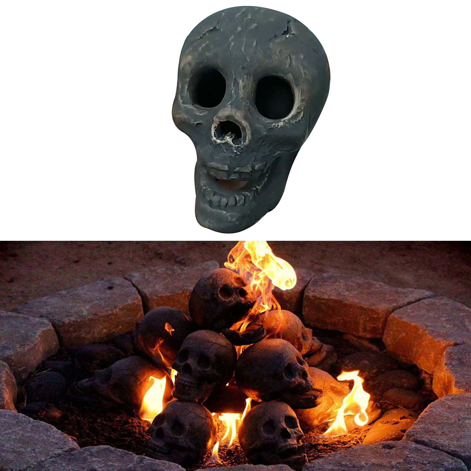 Morefun Ceramic Imitation Human Skull, Human Skull Fire Pit Logs