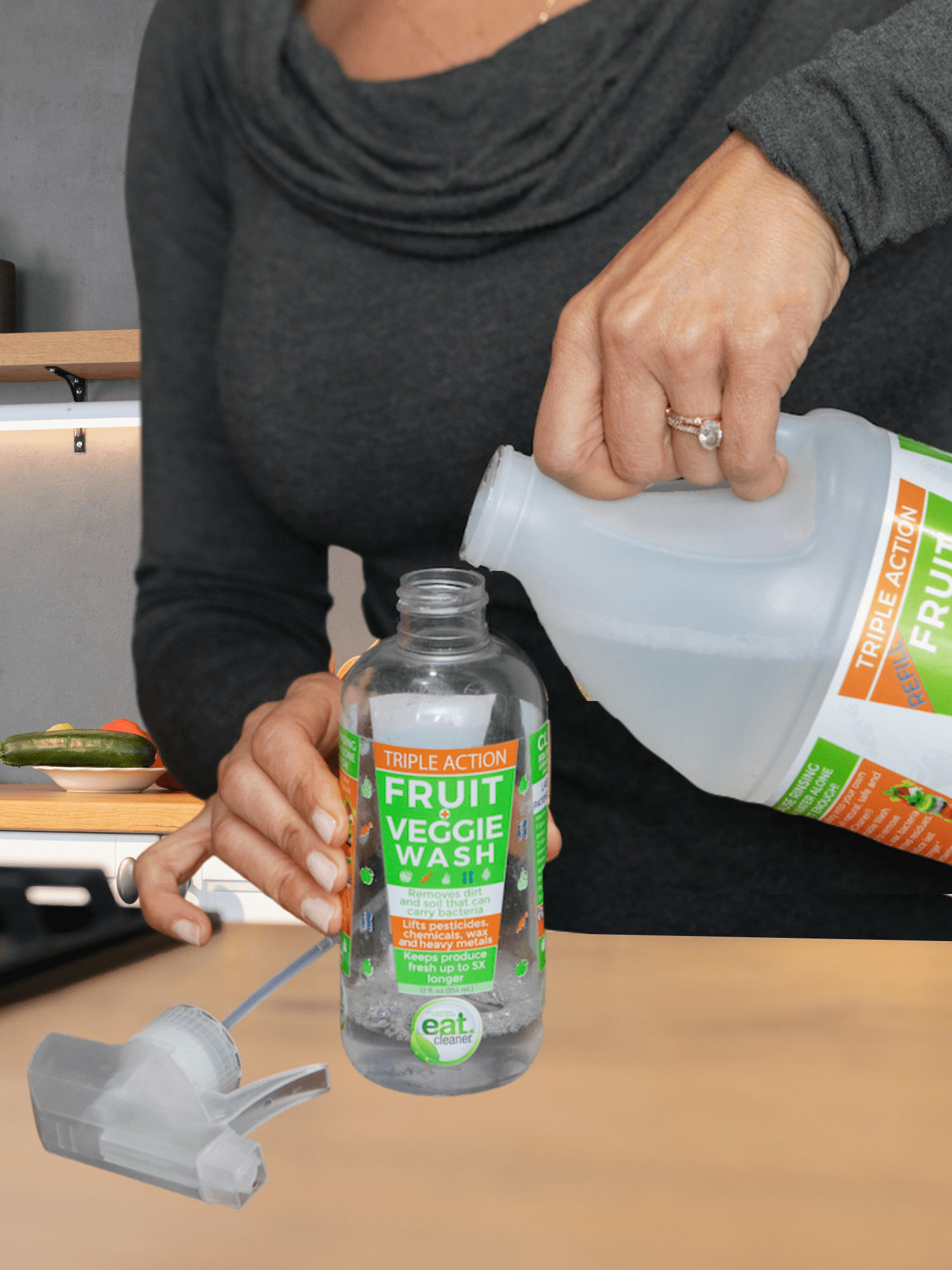 Eat Cleaner Fruit and Vegetable Wash Refill, Produce Wash Bulk Liquid 64 fl oz