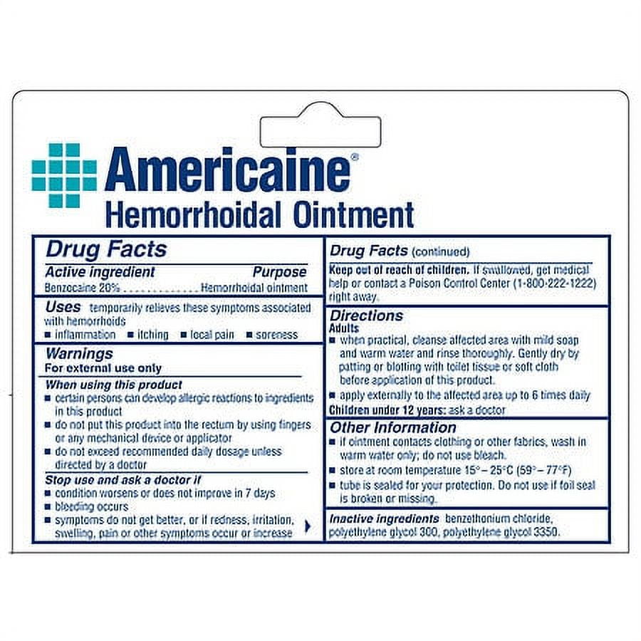 3 Pack Americaine Hemorrhoidal Ointment Maximum Strength Stops Pain Fast 1 oz