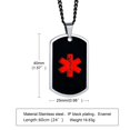 thumbnail image 4 of Collar de identificación de Alerta Médica para Mujeres y hombres, Etiqueta de perro de acero inoxidable personalizada, Collar de enfermedad de contacto de emergencia, Vnox (espalda grabada gratis), 4 of 4