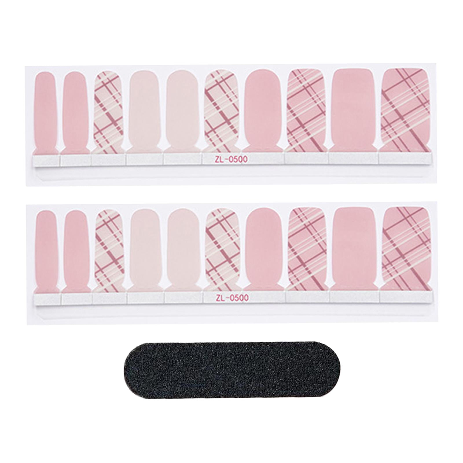 Serenable 5xSemi Cured Gel Nail Strips for Women Easy to Apply and Remove with Nail File