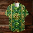 thumbnail image 5 of St. Patricks Day Shirts for Men Short Sleeve Summer Tops Shamrock Graphic T-Shirt Button Down Collared Blouse Casual Hawaiian Shirts, 5 of 8