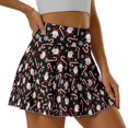 thumbnail image 5 of HELLHERO Built-in Shorts Tennis Skirt, Santa Claus Snowflake Pattern 2 Side Pockets with Shorts Golf Skirts for Pickleball Yoga Hiking, 5 of 10
