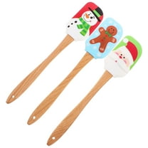 OFFIGAM 3Pcs Holiday Design Silicone Spatula Set Assorted Color for Decorating and Cooking