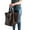 Coffee color, variant on Leather Women Tote Bag, Oversized Shoulder Bag, Travel Bag, Shopping Bag Large Slouchy Bag, Women's Grocery Bag, Wedding Birthday Gift