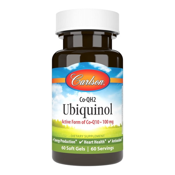 Suplemento Carlson Co-QH2 Ubiquinol 100 mg 60 cápsulas blandas ...