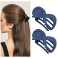 thumbnail image 5 of Unique Bargains 2pcs Plastic Hair Claws Hair Clips Hair Barrettes for Women Matte 3.39''x1.89''x0.91'' Deep Blue, 5 of 7
