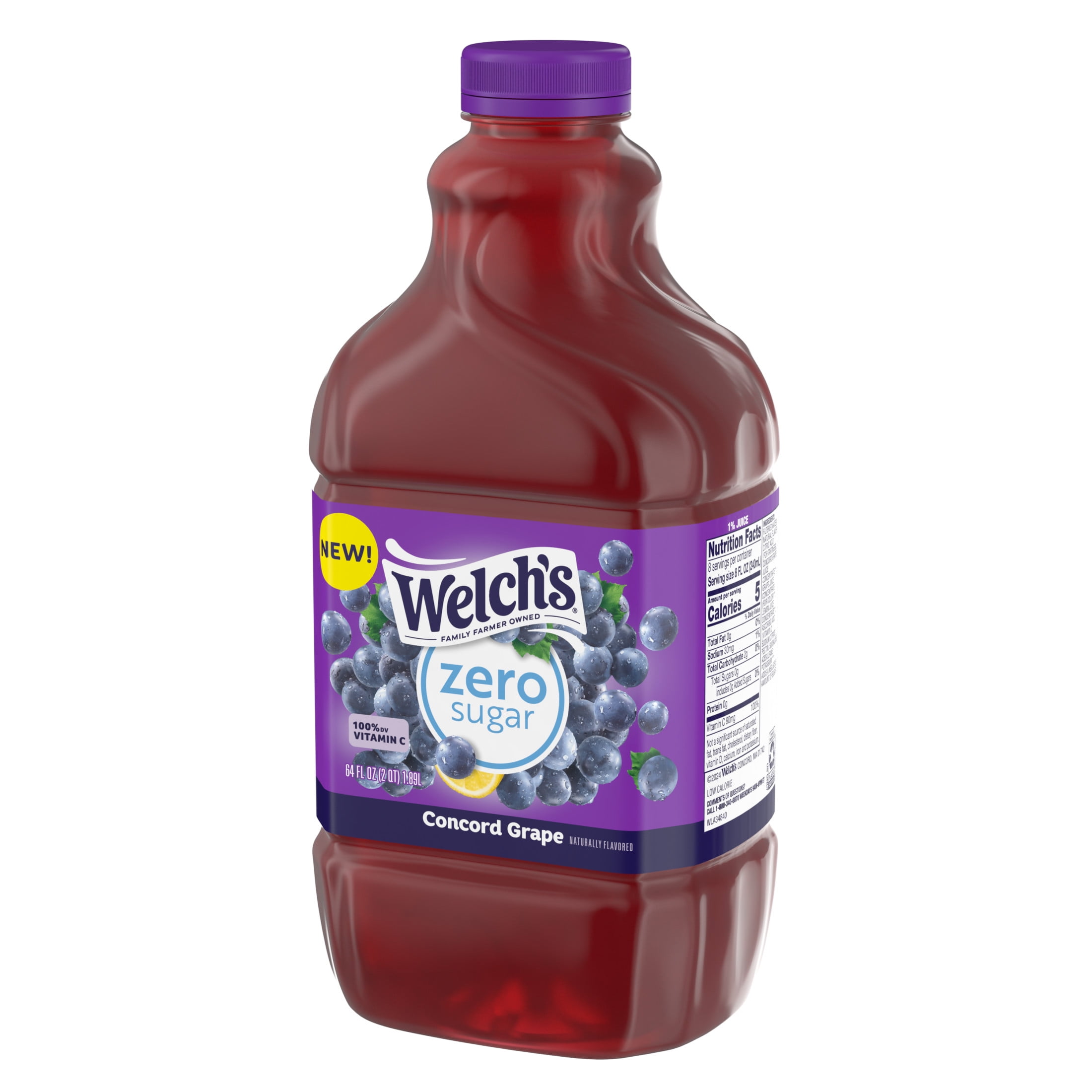 Welch's Concord Grape Zero Sugar Drink, 64 fl oz Bottle