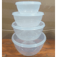 thumbnail image 2 of Plastic Meal Prep Bowls with Lids, 4-Piece Set Clear Nesting Plastic Small Mixing Bowl with Lids, Durable Stackable Airtight Meal Prep Containers, Microwave, Freezer & Dishwasher Safe(Clear,4x4x1.7"), 2 of 8