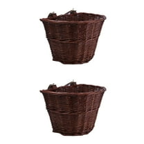 Set of 2 Adult Bike Basket Wicker Bicycle Woven Water-resistant Shopping