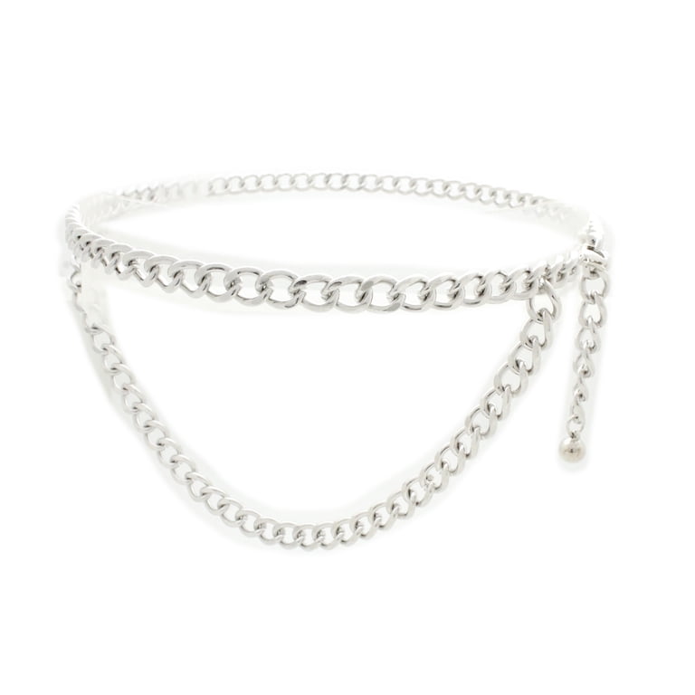 Women Silver Metal Chain Fashion Belt Hip Waist Fit Plus  display picture 3