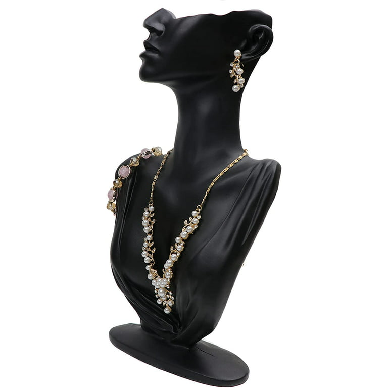 Necklace Bust Jewelry Display Stand, Mannequin Necklace Holder, Wood N -  woodglory