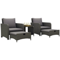 thumbnail image 1 of Outsunny 5 Pieces Rattan Patio Furniture Set Outdoor Bistro Set, Grey, 1 of 4