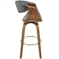 thumbnail image 4 of Home Square 30" Bar Stool in Gray Faux Leather and Walnut Wood - Set of 2, 4 of 9