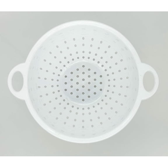 White Plastic 5-Qt Colander Bowl with Handle, Deep Kitchen Strainer for Pasta, Vegetables & Fruit, BPA-Free and Dishwasher Safe for Easy Cleanup