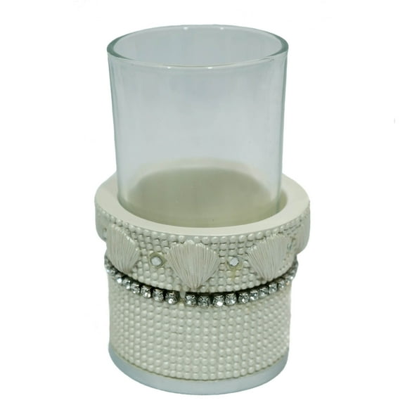 Popular Bath Shells & Diamonds Bathroom Tumbler- Beige