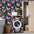 thumbnail image 4 of Peel and Stick Wallpaper Colorful Chickens Floral Dark Blue Wall Mural 17.7in x 9.8ft Self Adhesive Removable Wall Paper Renter Friendly Wallpaper for Bedroom, 4 of 8