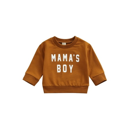 

Baby Unisex Sweatshirt Letter Print Long-sleeved Round Neck Style Pullover Infant Fall Winter Warm Tops