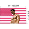 thumbnail image 4 of Glen Powell Pink Wall Tapestry American Flag - Not My First Tornado , Glen Powell Cowboy Twisters Movie US Flag, i Love Glen Powell and His Cute Dog Fan Gift Tapestries, 4 of 9