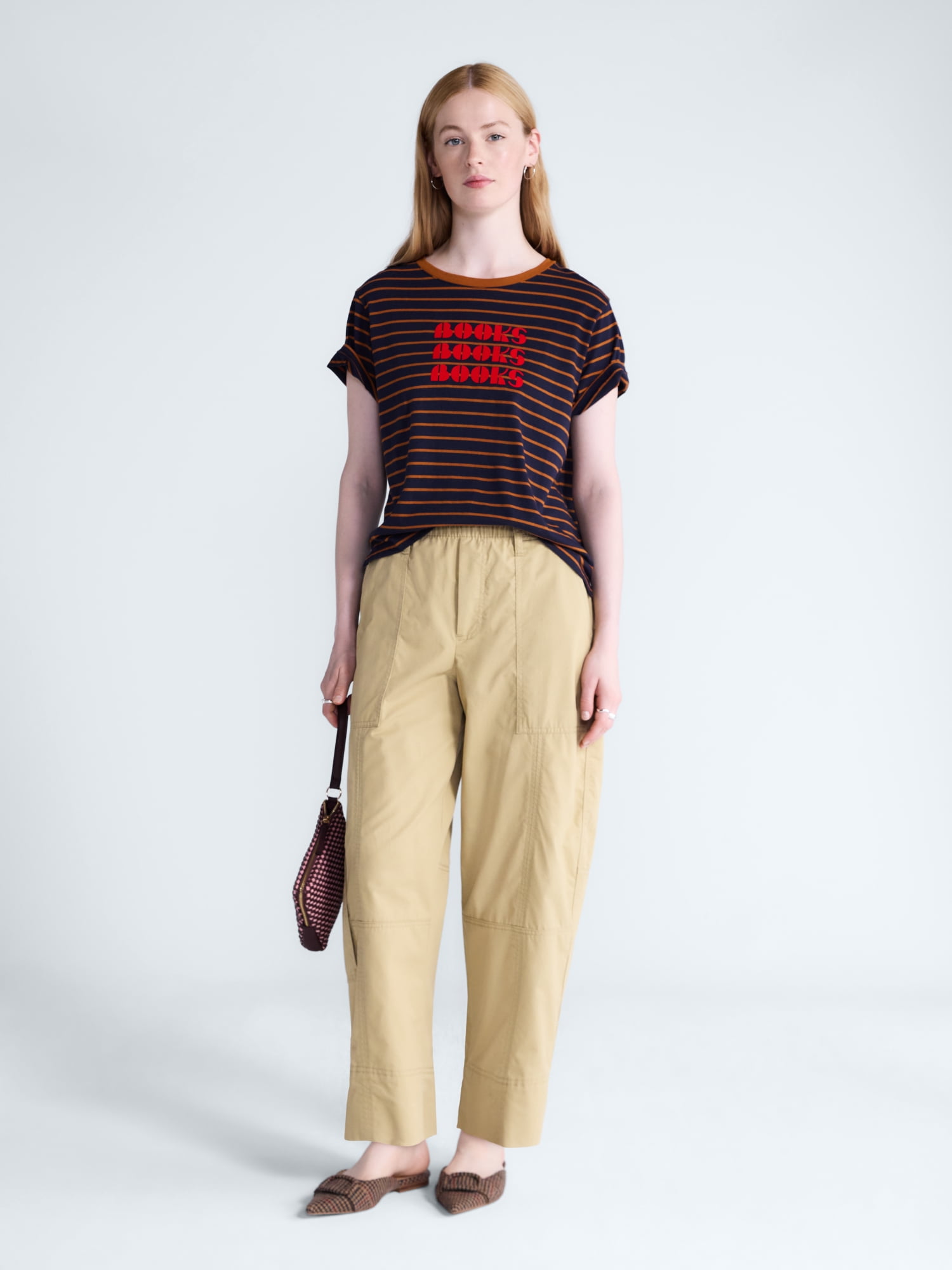 Free Assembly Women's and Women's Plus High Rise Cropped Cargo Barrel Pants, 26.5" Inseam, Sizes XS-4X