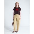 thumbnail image 2 of Free Assembly Women's and Women's Plus High Rise Cropped Cargo Barrel Pants, 26.5" Inseam, Sizes XS-4X, 2 of 4