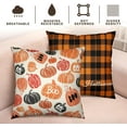 thumbnail image 5 of Happy Halloween Pillow Covers 18x18 Set of 2 Pumpkin Boo Orange Black Plaid Outdoor Throw Pillows Case Fall Holiday Cushion Covers for Farmhouse Sofa Couch Bed Decor, 5 of 6