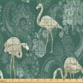 thumbnail image 2 of Ambesonne Flamingo Fabric by the Yard Upholstery, Exotic Bird Sketch Rose, 10 Yards, Teal Eggshell, 2 of 5