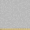 thumbnail image 1 of Abstract Upholstery Fabric by the Yard, Modern Labyrinth Like Layout of Hand Drawn Streaks Forming Long Shapes, Decorative Fabric for DIY and Home Accents, Charcoal Grey White by Ambesonne, 1 of 5