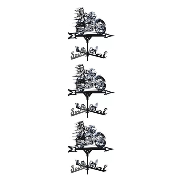 Guardoinrt Metal Weathercock Sturdy And Durable Retro Wind Direction Indicator Spray Paint Weather Vane For Roof Decoration death 3Set
