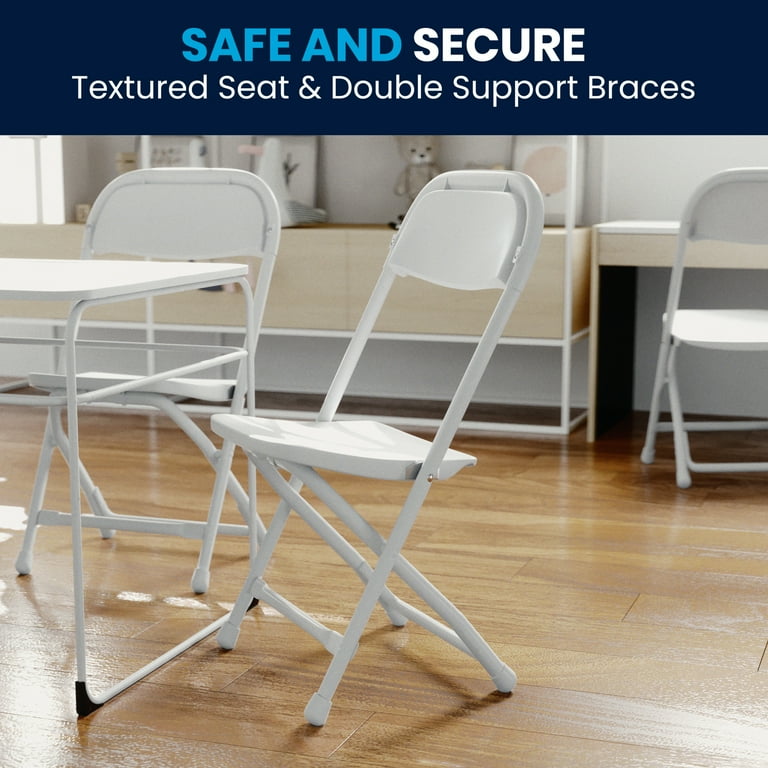 Flash Furniture Timmy Kids White Plastic Folding Chair
