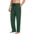 thumbnail image 4 of Top-kevin Solid Dark Green Pajama Pants for Men Pajama Bottoms Sleep Lounge Pjs Pants, 4 of 13